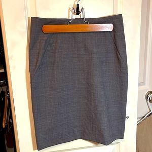 theory pencil skirt grey lightweight wool size 0